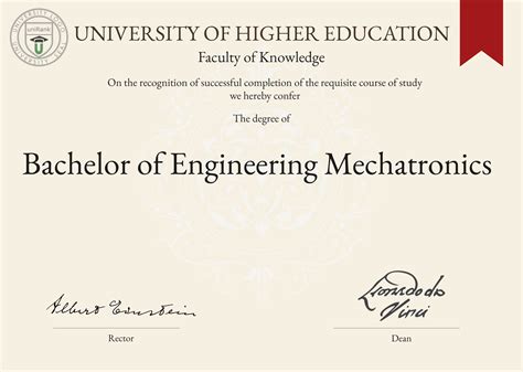 Bachelor of Engineering Mechatronics BEng in Mechatronics