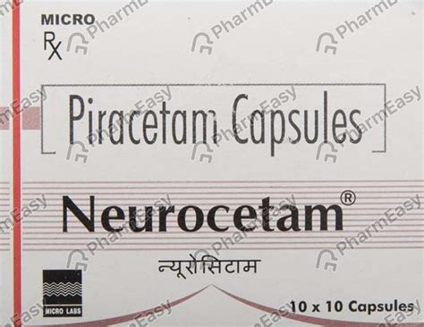 Neurocetam 400 MG Capsule (10): Uses, Side Effects, Price & Dosage ...