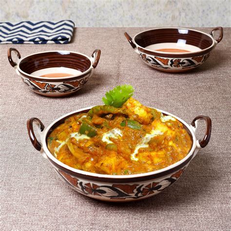 Buy Unravel India ceramic floral Kadhai set (Set of 3) Online at Low ...