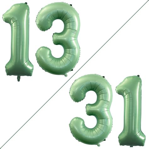 Jumbo Olive Green Number Balloons for 13th and 31st Birthday ...