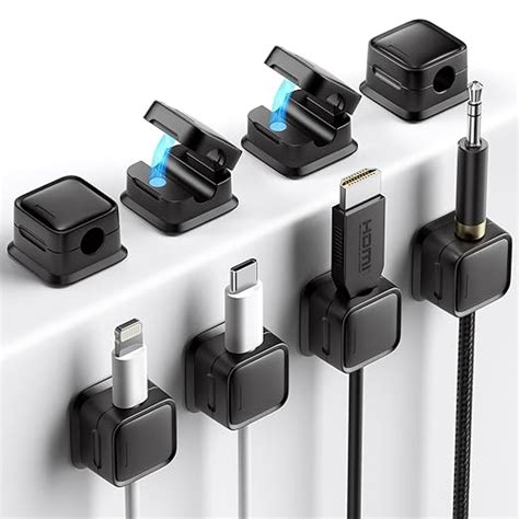 GadgetBite Magnetic Cable Organizer Clips – Self-Adhesive Wire ...