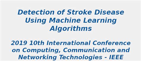 PhD and Master Research Topic in Detection of Stroke Disease using ...