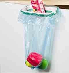 House of Quirk Kitchen Cupboard Trash Bag Holder, Green/White : Amazon ...