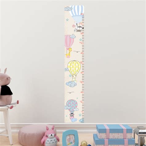 Hot Air Balloon with Cute Animals | Height Chart Wall Sticker – mumma.com