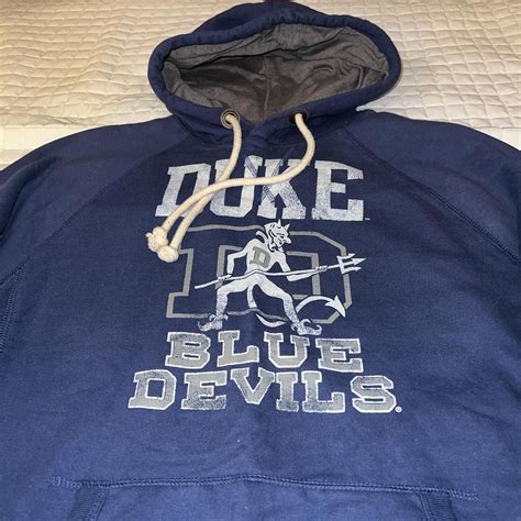 College Vault Navy and white Duke University hoodie... - Depop