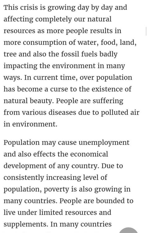 essay on problem of growing population - Brainly.in