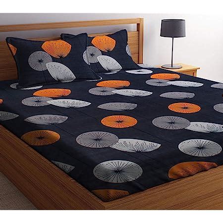Kuber Industries Glace Cotton Geometric Design Double Bedsheet with 2 ...