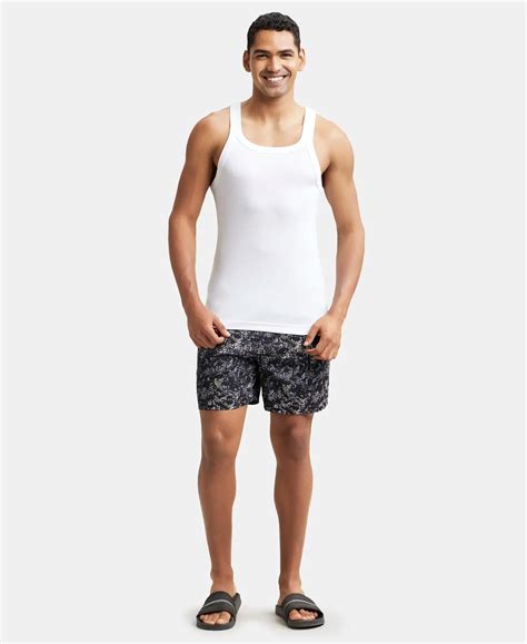 Buy Super Combed Cotton Rib Square Neck Gym Vest - White US26 | Jockey ...