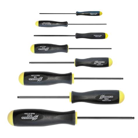 Bondhus 10632 Set of 8 Balldriver Screwdrivers ProGuard Finish (Sizes ...