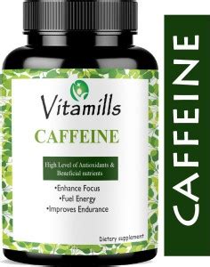 Vitamills Caffeine 200mg Supports Focus, Energy, Endurance Premium ...