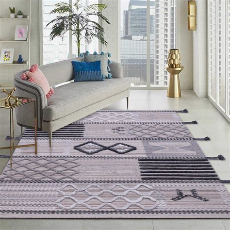 Beige, Black and Grey, Rectangle, Wool PEQURA Rug