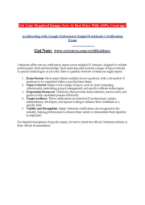 Architecting with Google Kubernetes Engine Workloads Certification Exam ...