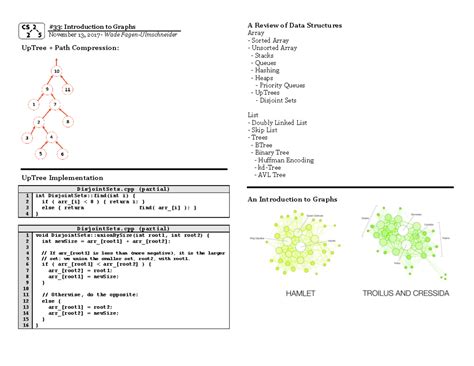 Cs225fa17 33 Graph Intro handout - # 33 : Introduction to Graphs ...