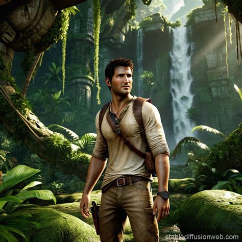 Hyperrealistic Nathan Drake in Tropical Jungle Setting | Stable ...