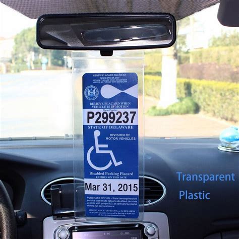 Ultra Transparent Handicap Parking Placard Holder, Car Plastic Pass ...