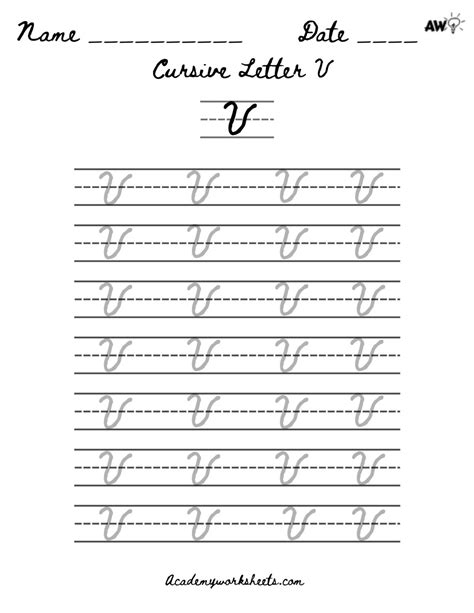 How to Write V v in Cursive? - Academy Worksheets