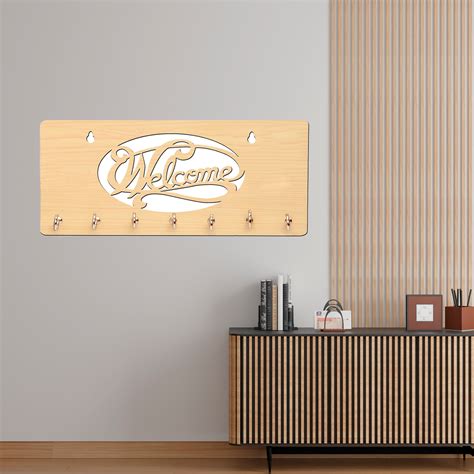 Welcome Unique Design Wall-Mounted Wooden Key Holder for Home Wall ...