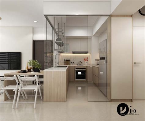 Semi Open Kitchen And Living Room, Semi Open Kitchen Design, Modern ...