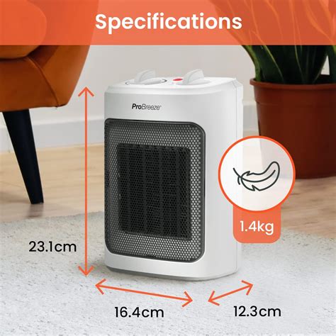 Pro Breeze 2000W Mini Ceramic Fan Heater with Overheat India | Ubuy