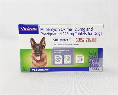 Virbac MILPRO Milbemycin Oxime 12.5mg and Praziquantel 125mg Tablets ...