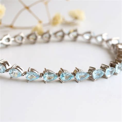 Aquamarine & Silver Bracelet | Silvery Silver