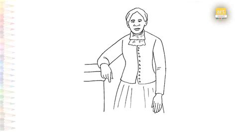 Harriet Tubman drawing easy 02 | Art tutorial | How to draw Harriet ...