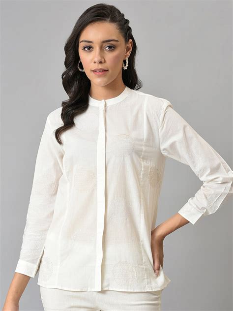Buy W Women White Organic Cotton Casual Shirt - Shirts for Women ...