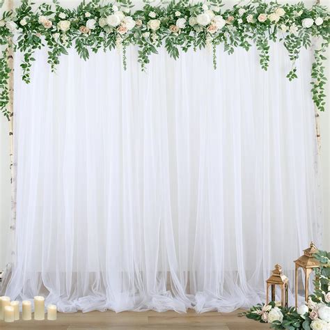Backdropon Traditional Backdrop Decoration Fabric -5Pcs White Net ...