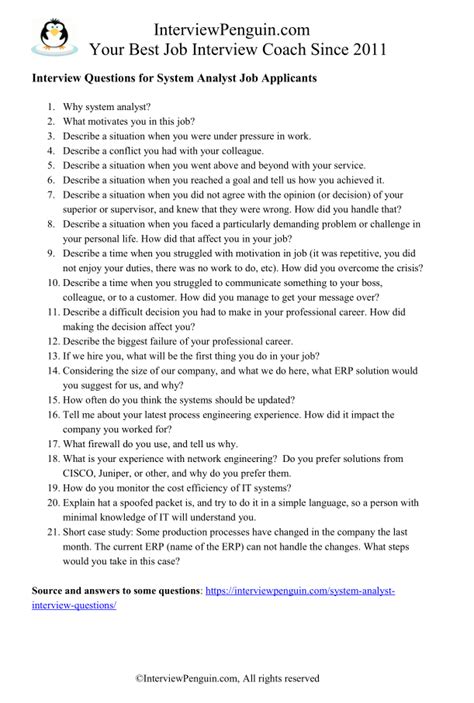 Image result for Systems Analyst Interview Questions