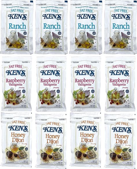 Amazon.com : Ken’s Fat Free Salad Dressing Packets Variety Pack – Fat ...