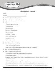 Image result for Problem Solving Checklist for Kids