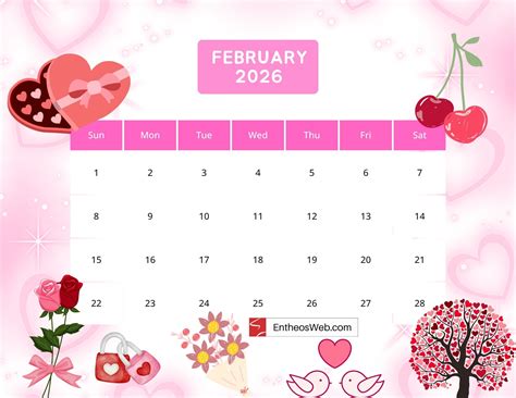 Free February 2026 Printable Calendars | EntheosWeb