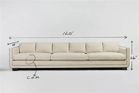 Martin & Brockett's Harrison Sofa 120”, Curved Base Modern Sofa, Long ...