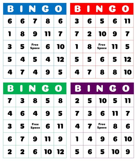Free Printable Bingo Cards With Numbers | Free bingo cards, Free ...
