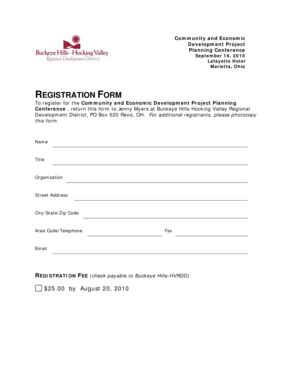 Fillable Online buckeyehills REGISTRATION FORM - Buckeye Hills ...