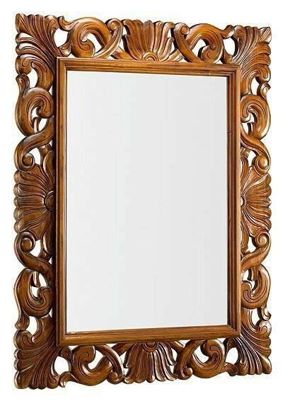 Buy WoodIdea Wooden Wall Decor Mirror Frame Color Brown D Sizi 24 X 36 ...