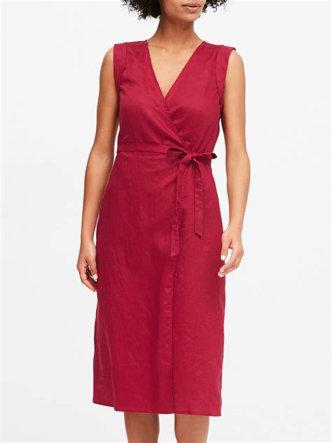 Petite Linen-Cotton Wrap Dress | Banana Republic | Cotton wrap dress ...