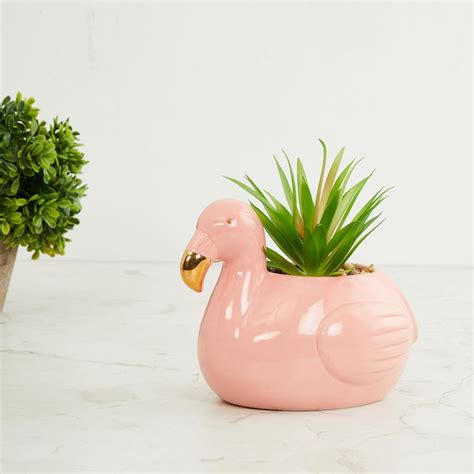 Buy Splendid Artificial Succulent in Flamingo Planter from Home Centre ...