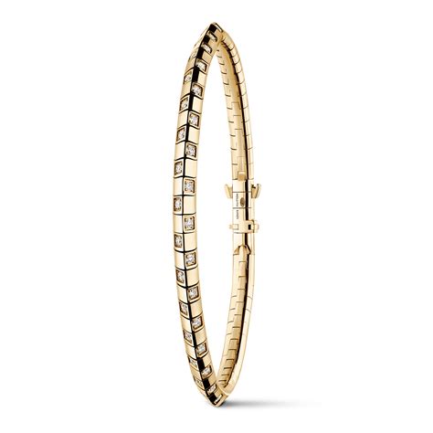 Le Damier de Louis Vuitton Small Bracelet, Yellow Gold and Diamonds ...