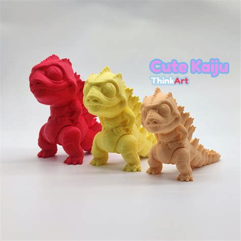 Flexi Kaiju STL File – Cute 3D Print-in-place (instant Download) - Etsy