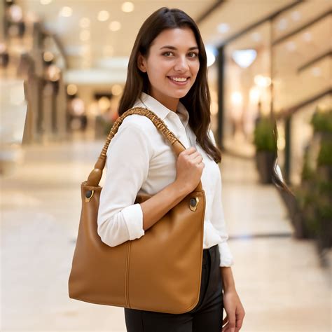 Tan Braided Handle Slouch Tote with Charm Pouch – The Bags Vault
