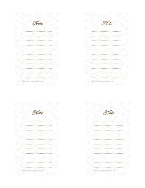 Free Printable Note Cards Templates