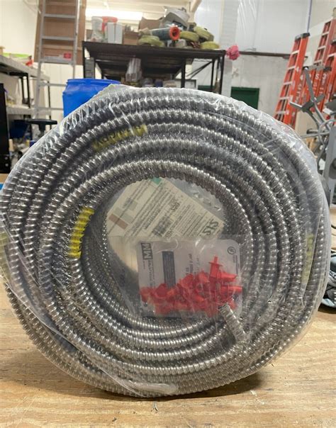 NEW 12-2 MC CABLE METAL CLAD COPPER SOLID 12/2 WIRE BROWN GREY GREEN ...