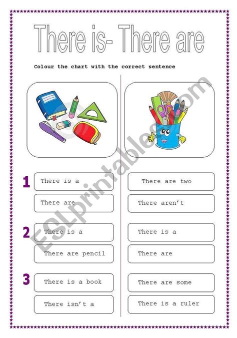 There is there are - Interactive worksheet | Reading skills, Kids ...