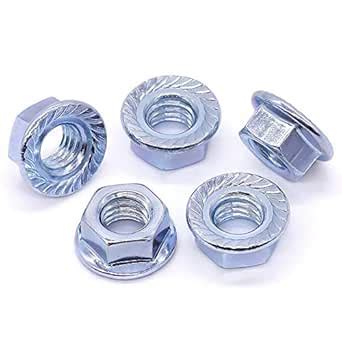 #6-32 UNC Serrated Flange Hex Locknuts Nuts 50 Pcs, Zinc Plated Carbon ...
