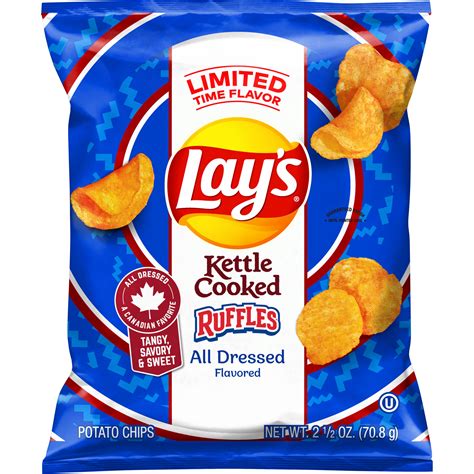 Lay's, Kettle Cooked, Ruffles All Dressed Flavored, Potato Chips ...