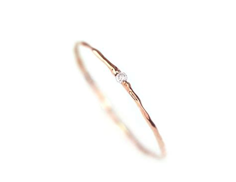 Thin Gold Ring, Simple Gold Ring, Diamond Gold Ring, Diamond Branch ...