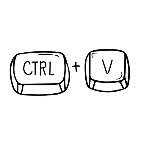Ctrl and V keyboard shortcut vector illustration, Paste keyboard shortcut for windows devices ...