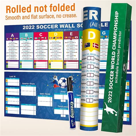 Buy Qatar 2022 World Cup Chart Schedule Poster, World Soccer Tournament ...