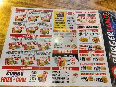 Menu at Burgerland Lalitpur, Lalitpur